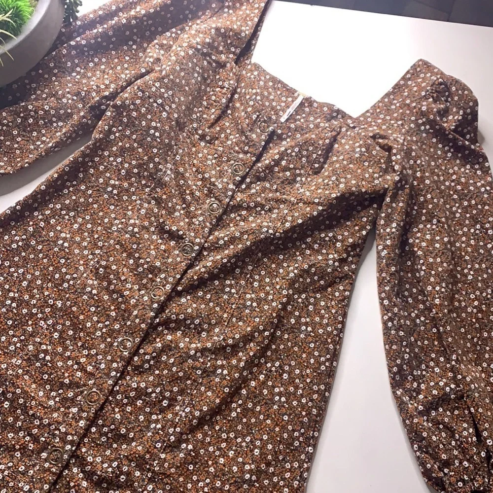 REVOLVE x FREE PEOPLE Call Me Cord Long puff Sleeve Snap front Mini new